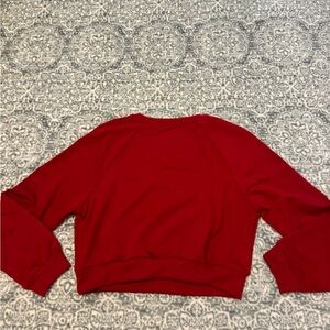 Red cropped sweatshirt, size small